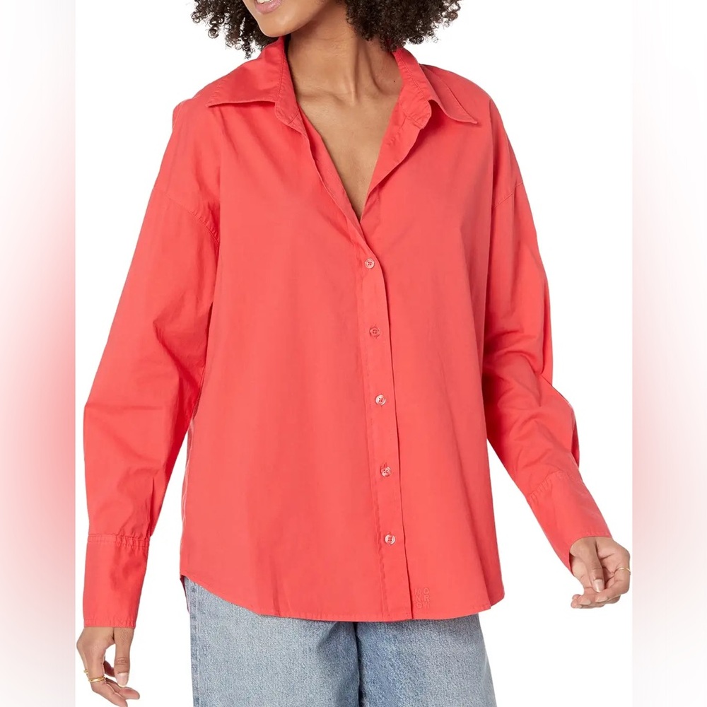 Monrow “Poplin Shirt”| red XL